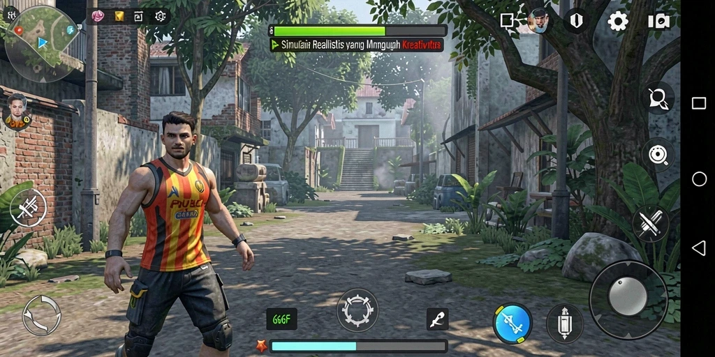 Screenshot gameplay 666F menunjukkan dunia virtual yang penuh kreativitas.