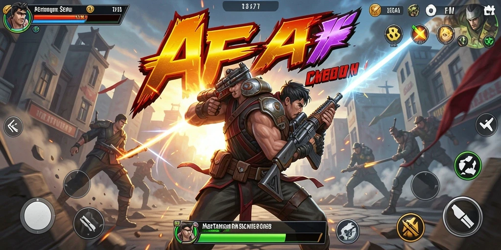 Tampilan dinamis dan efek seru dalam gameplay AFAF.