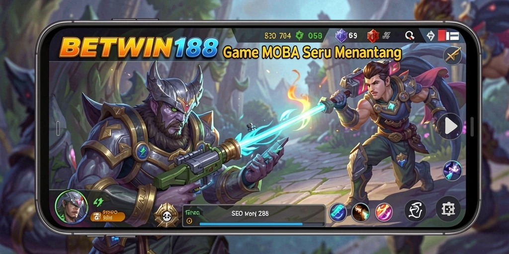 Screenshot BETWIN188 menampilkan pertarungan seru di arena MOBA.
