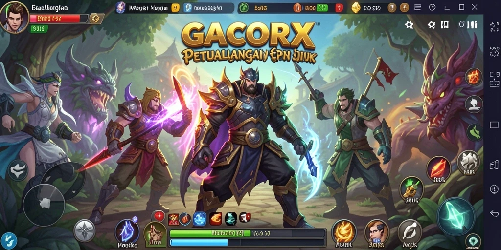 Tangkapan layar GACORX menampilkan aksi petualangan yang mendebarkan.