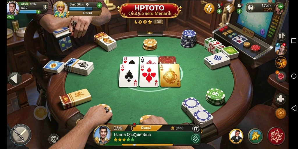 Tampilan HPTOTO menunjukkan gameplay QiuQiu yang menarik dan interaktif.