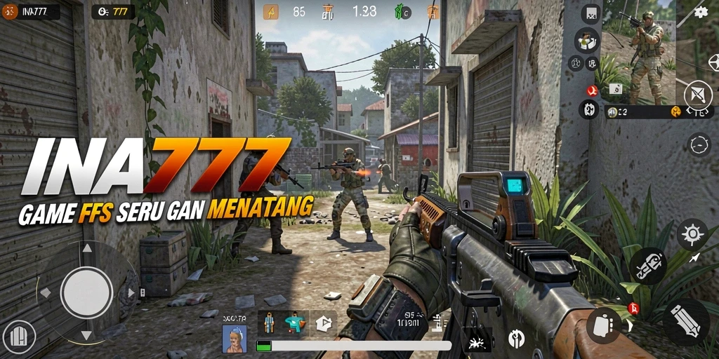 Screenshot menunjukkan aksi seru dalam game FPS INA777.