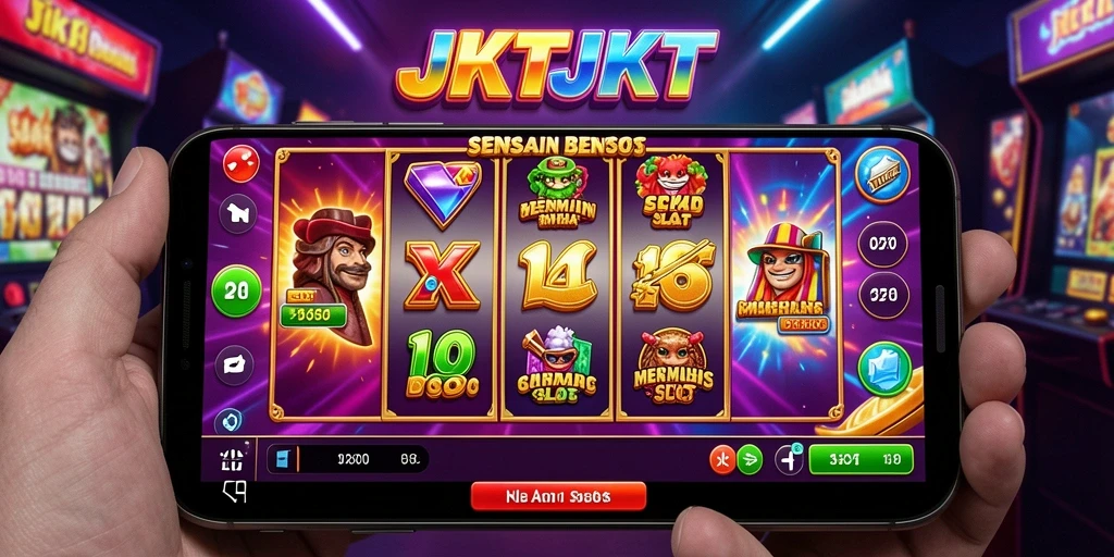Tampilan gameplay seru di JKTJKT yang penuh warna.