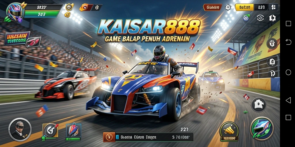 Screenshot gameplay KAISAR888 yang menampilkan balapan seru.