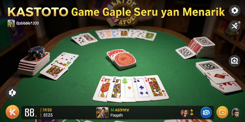 Tampilan gameplay seru di KASTOTO dengan pemain yang sedang bermain Gaple.