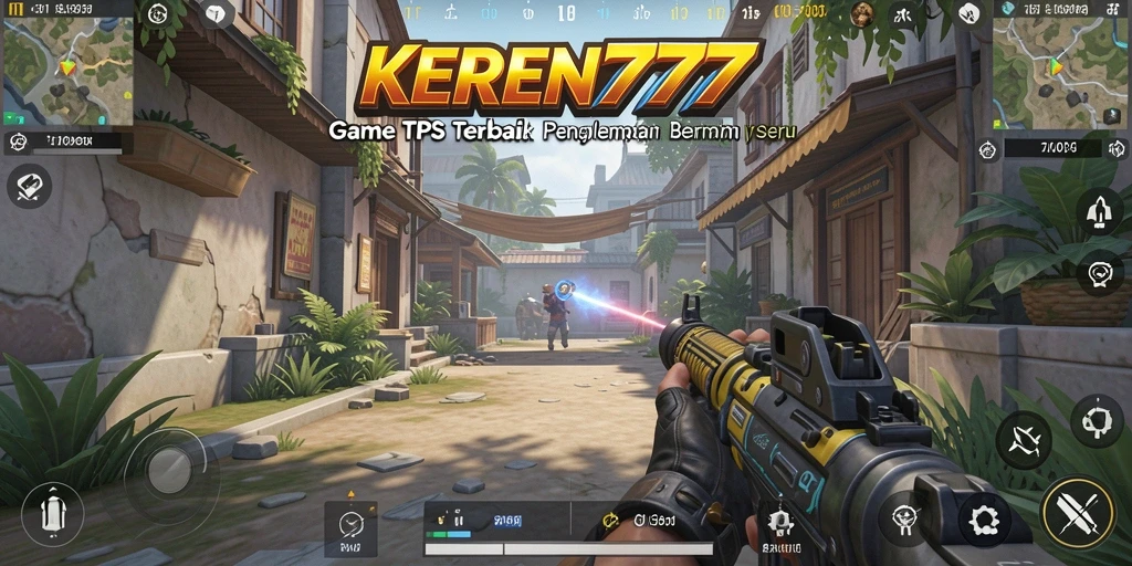 Tampilan menarik dari gameplay seru KEREN777 dalam aksi TPS.
