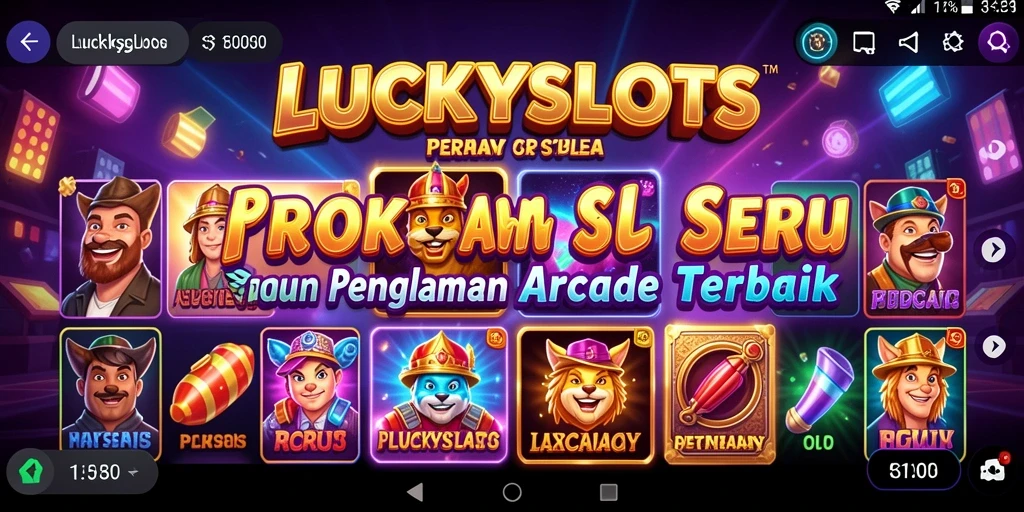Tampilan menarik dari gameplay LUCKYSLOTS saat memutar mesin slot.