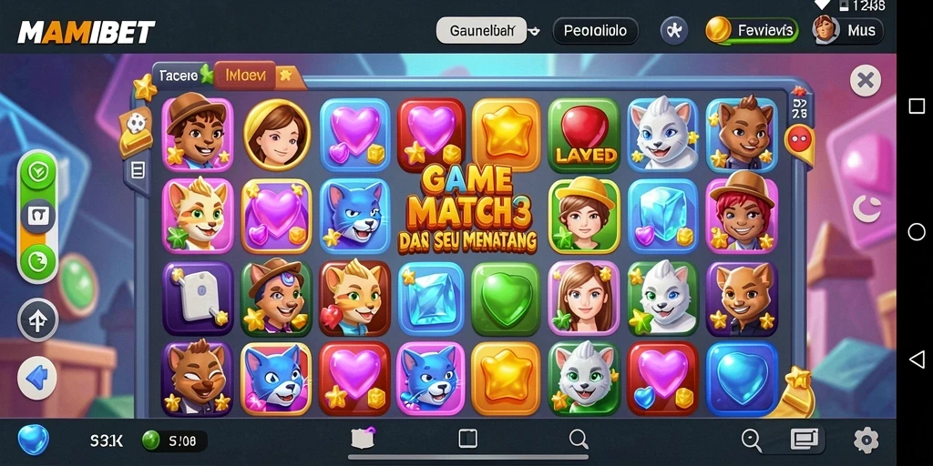 Tampilan gameplay seru di MAMIBET dengan kombinasi warna-warni yang menawan.