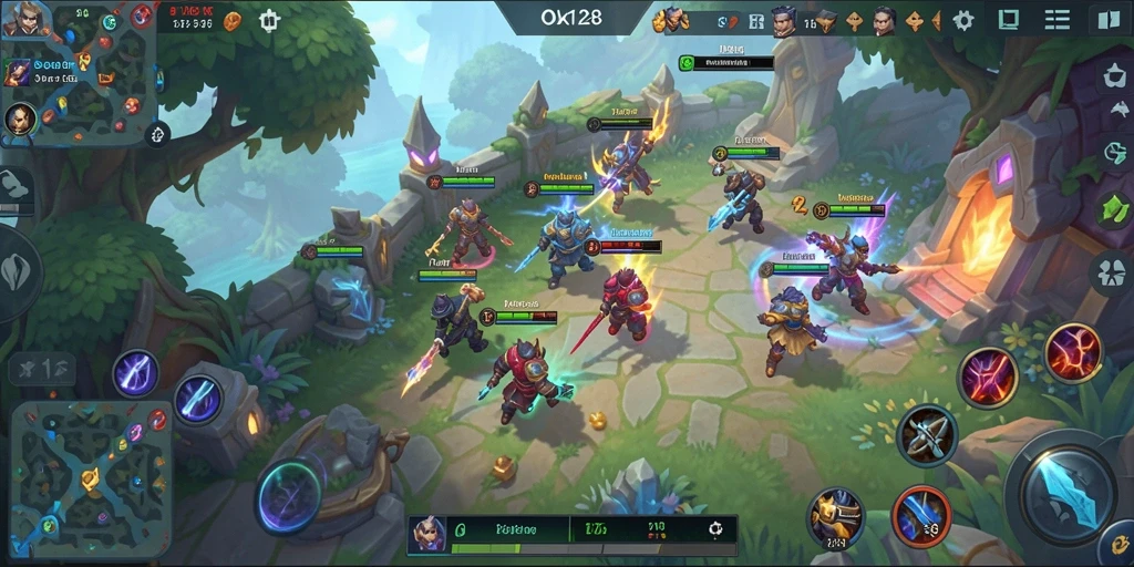 Tampilan gameplay seru dalam <strong>OLX128</strong> dengan karakter bertarung.