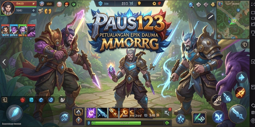 Tampilan gameplay menakjubkan dari PAUS123 yang menyajikan aksi MMORPG.