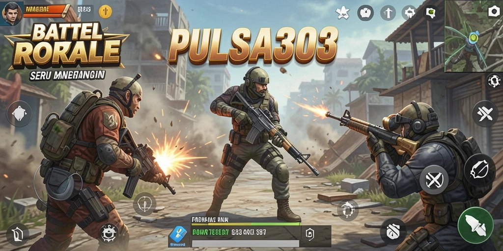 Tampilan gameplay seru PULSA303 dalam pertarungan Battle Royale.