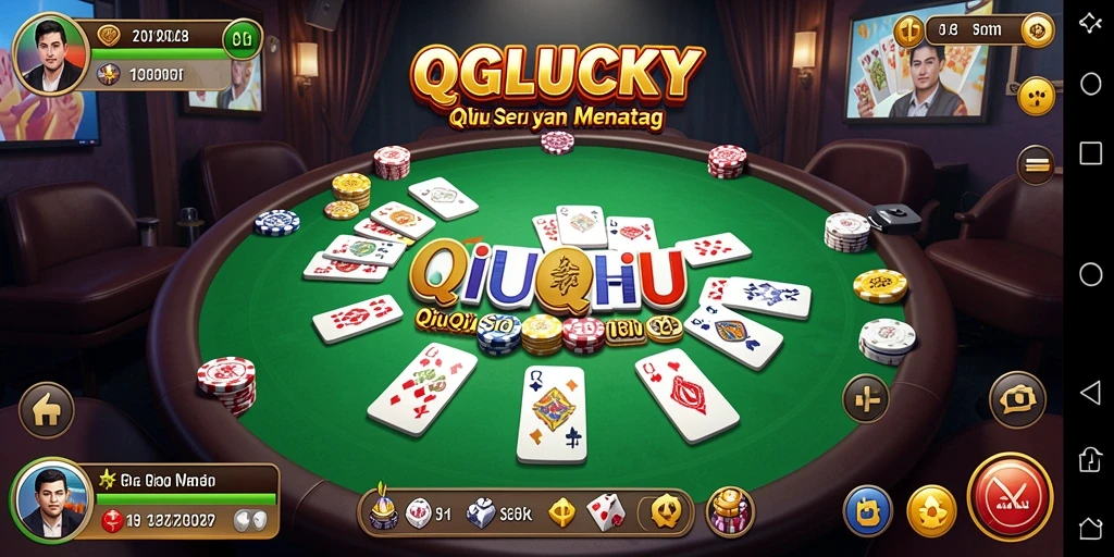 Tampilan gameplay seru dalam permainan QiuQiu QGLUCKY.