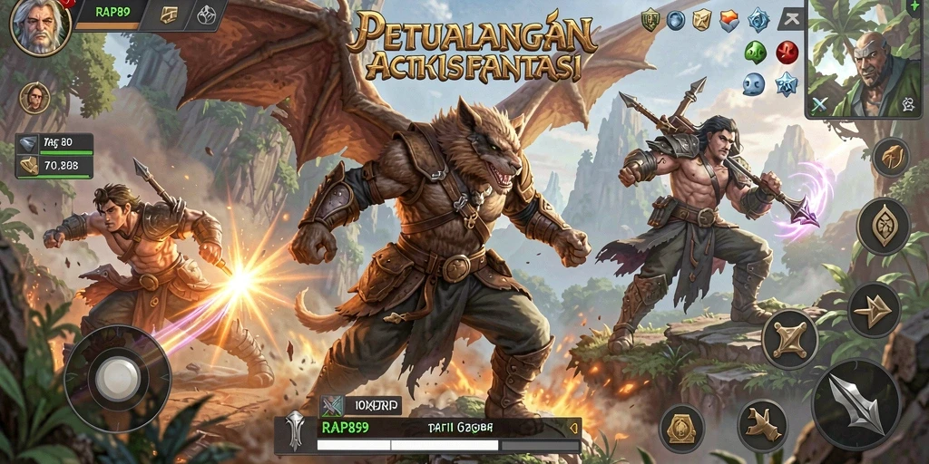 Screenshot gameplay menampilkan aksi seru dalam petualangan ARPG.