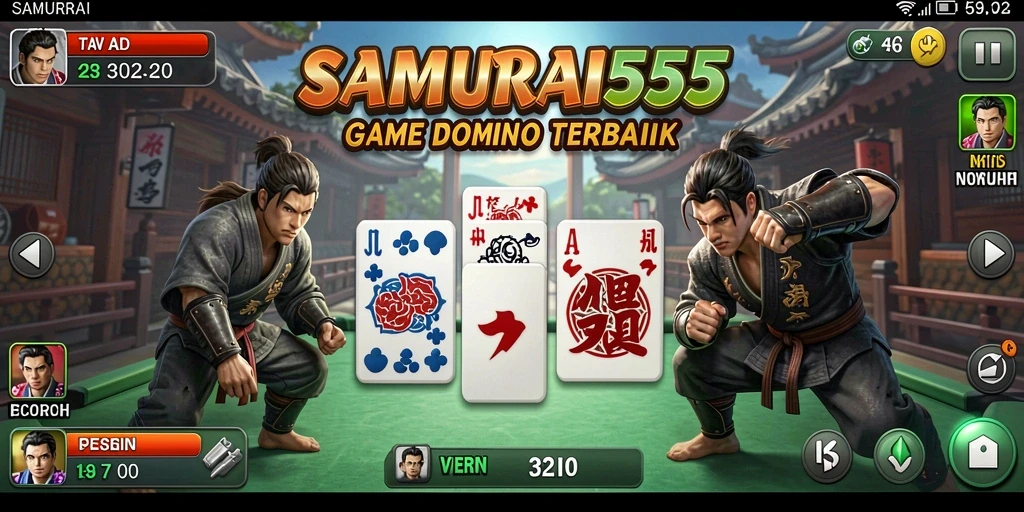 Tampilan gameplay meriah dengan elemen domino yang menarik.