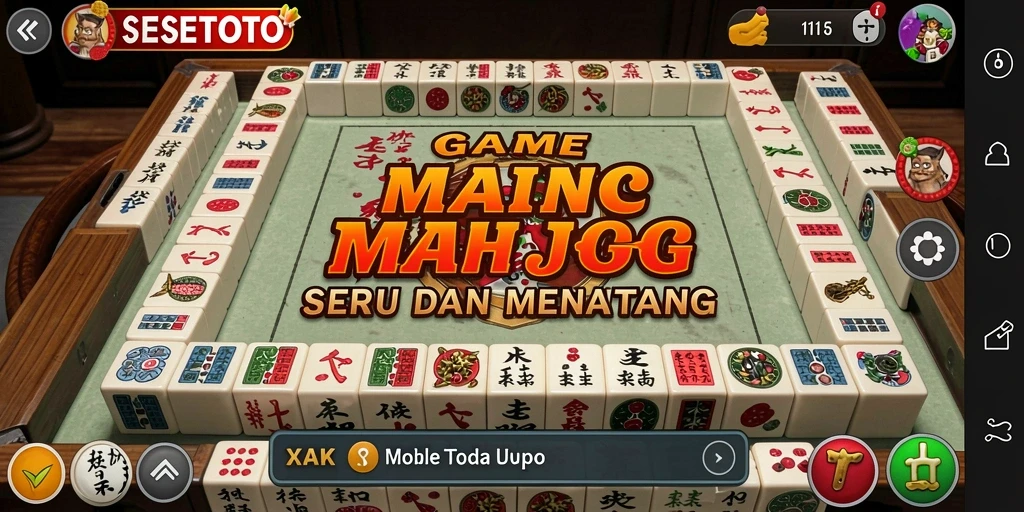 Gameplay SESETOTO yang menampilkan papan Mahjong yang menantang.