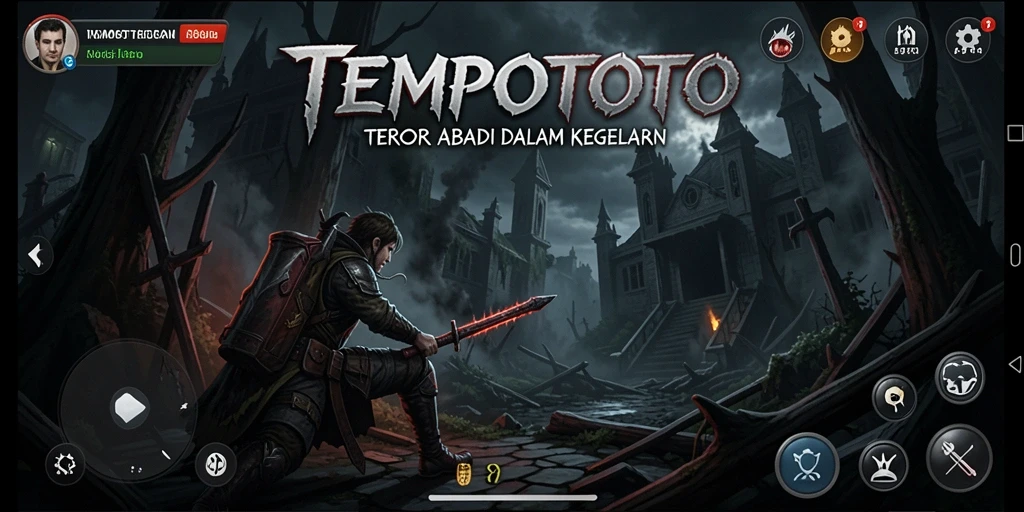 Screenshot menunjukkan gameplay menegangkan dalam TEMPOTOTO.