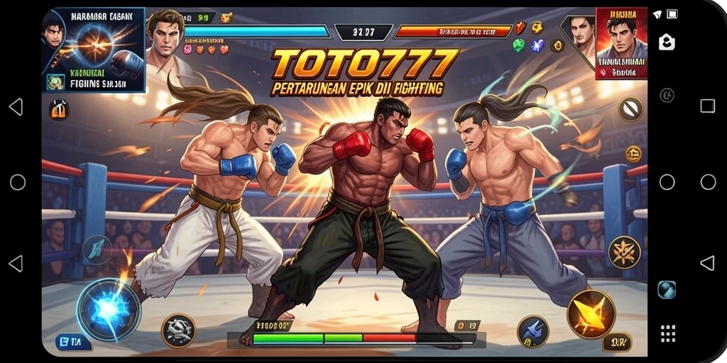 Screenshot gameplay TOTO777 menampilkan pertarungan seru dan karakter menarik.