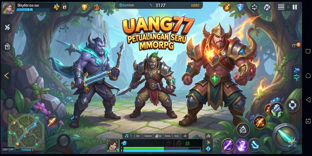 Tampilan gameplay seru di dunia MMORPG UANG77.