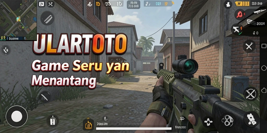 Tangkapan layar menunjukkan aksi intens dalam gameplay FPS ULARTOTO.