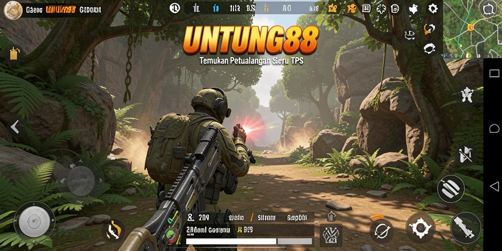 Tampilan gameplay seru dalam UNTUNG88 dengan aksi menembak.