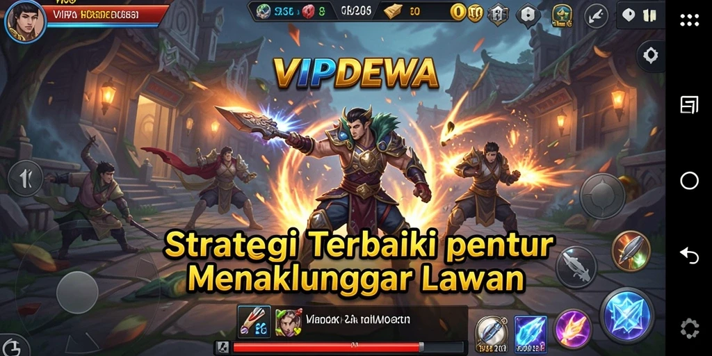 Tampilan gameplay <strong>VIPDEWA</strong> menunjukkan pertempuran strategi yang mendebarkan.