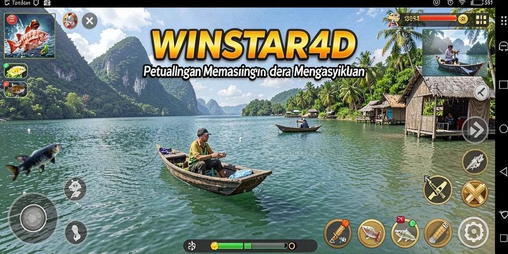 Tampilan gameplay yang seru dalam WINSTAR4D dengan perolehan ikan.